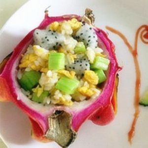 火龙果炒饭,红心火龙果炒饭